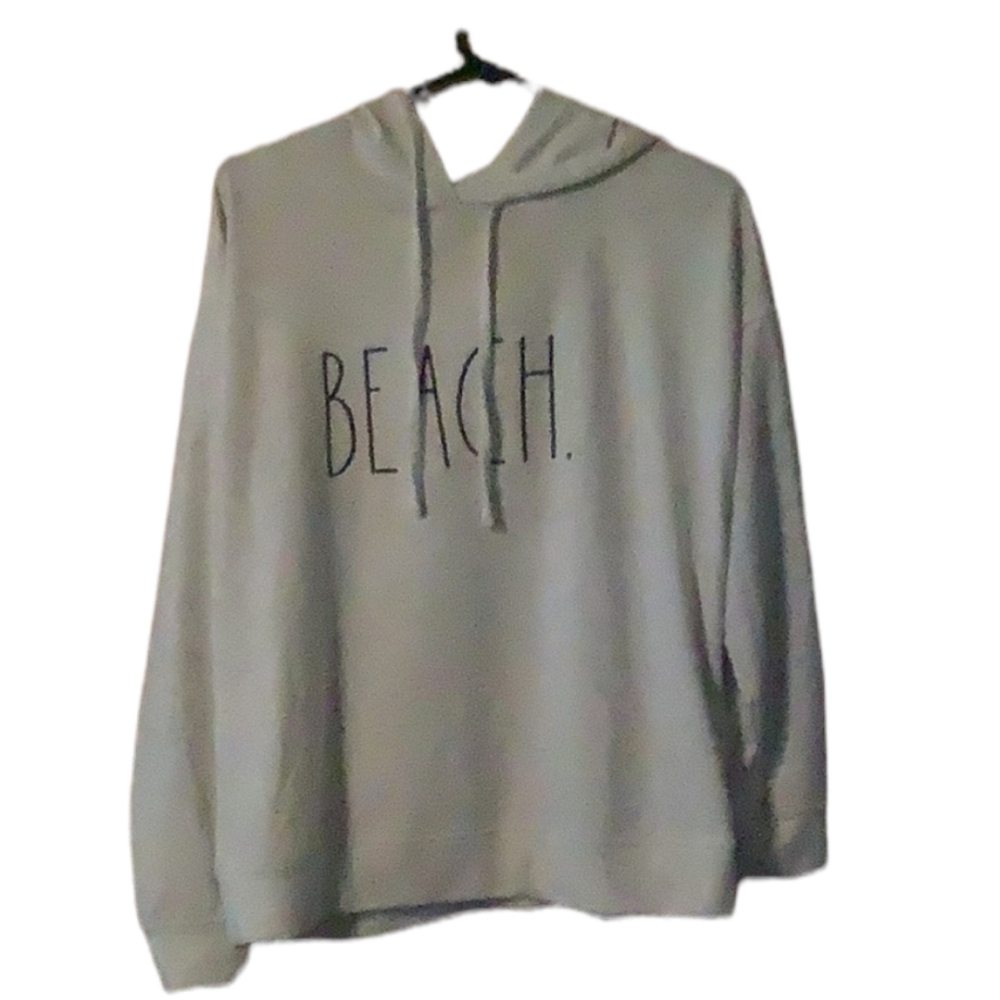 Rae Dunn hoodie size medium gray with black letters.